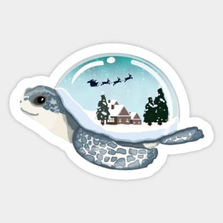 Turtle Snow Globe Sticker